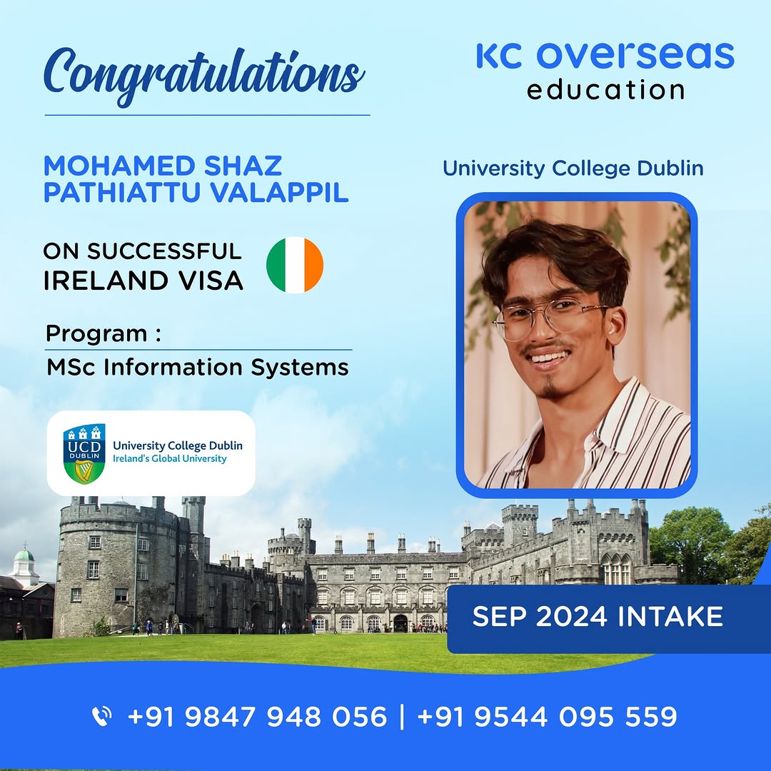Ireland visa of student pursuing msc in information systems