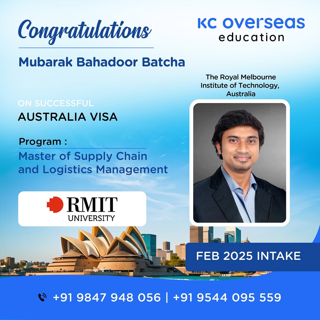 Student from KC Overseas Education pursuing masters in australia